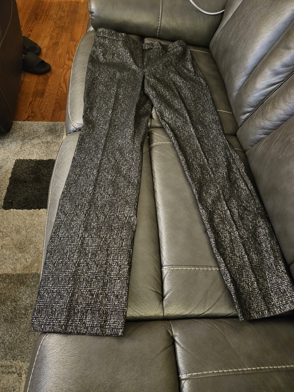 Anne Klein Black and Silver Textured Women's Dress Pants - Picture 6 of 8